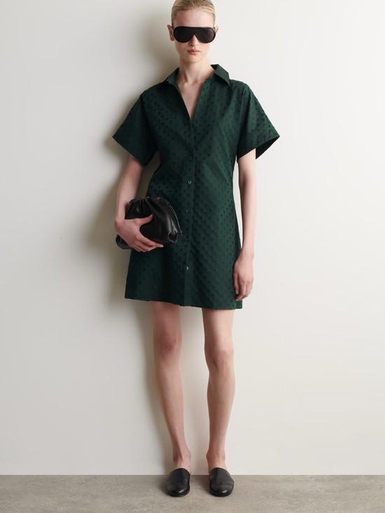 COS Dresses & Skirts - NWT (size 8) COS Polka-dot Jacquard Cotton Shirt Dress